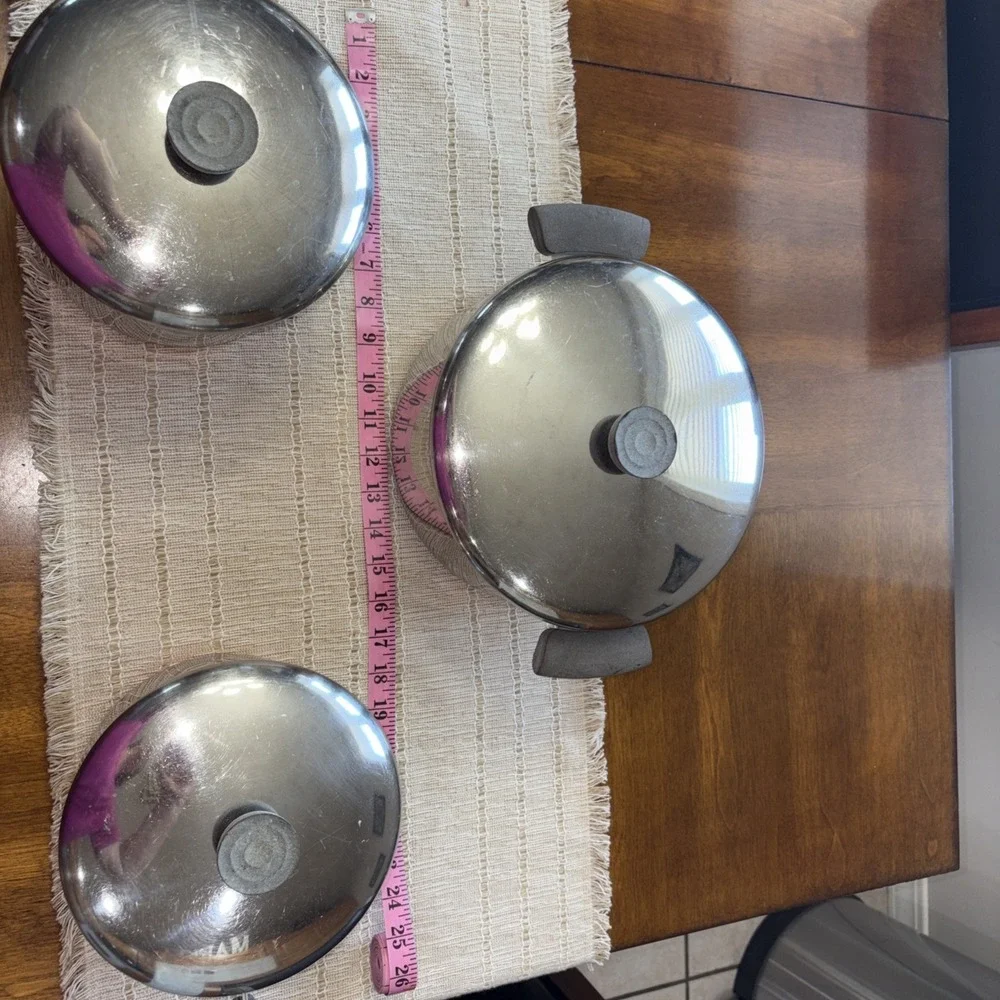 VTG 6 Pc Set Copper Bottom Revere Wear 2,3,4 Qt With Kids